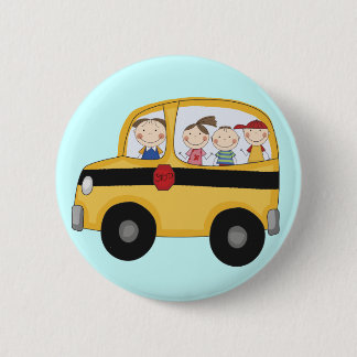 Schulbus mit KinderT - Shirts und -geschenken Button