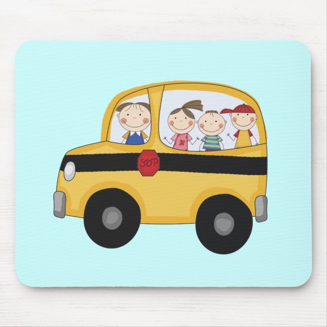 Schulbus mit KinderT - Shirts und -geschenken Mousepad (Vorne)