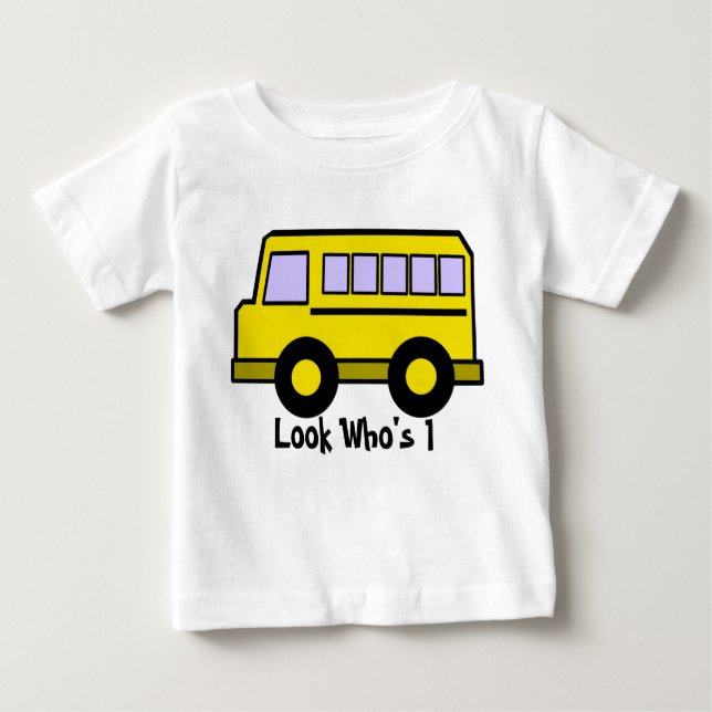Schulbus/ schauen Sie, wer 1 ist Baby T-shirt (Vorderseite)