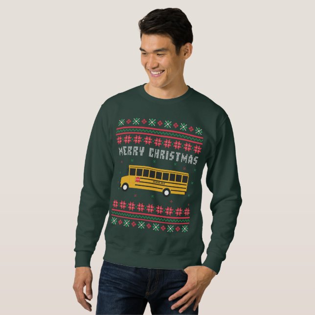Schulbus Uggge Weihnachtskraut Sweatshirt (Vorne ganz)