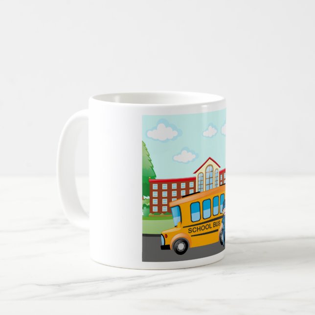 Schulbus und Fahrer Kaffeetasse (Vorderseite Links)