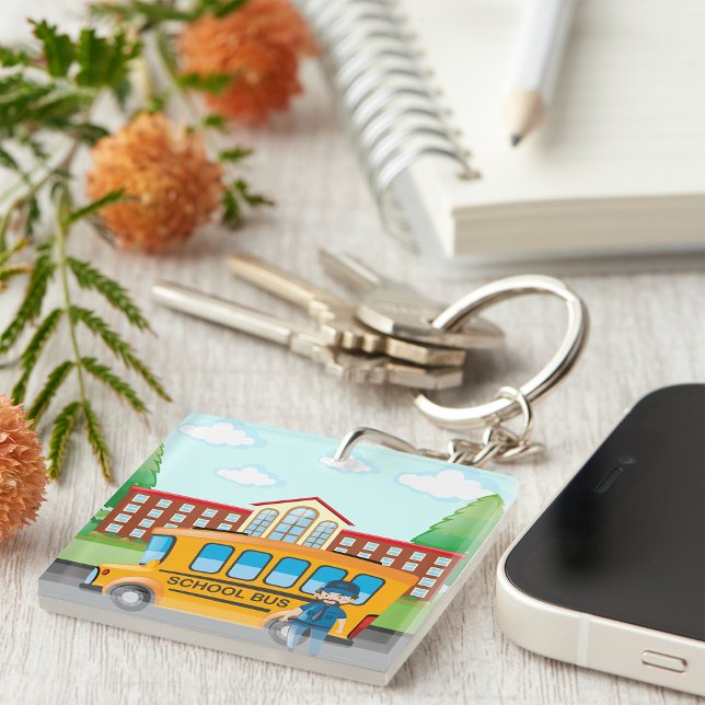 Schulbus und Fahrer Schlüsselanhänger (Von Creator hochgeladen)