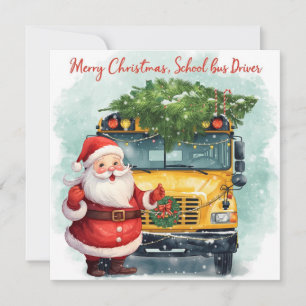 Schulbus-Weihnachten für den Fahrer Feiertagskarte