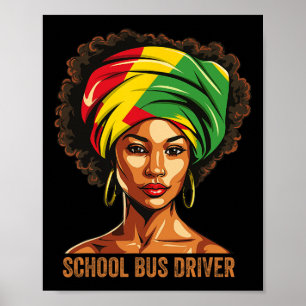 Schulbusfahrer Afro Afrikanisch Amerikanischer Sch Poster