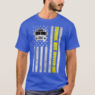 Schulbusfahrer American Flag Shirt School Bus D