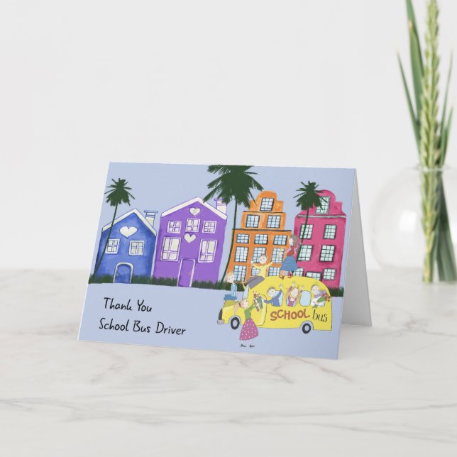Schulbusfahrer Danke Karte (Vorderseite)