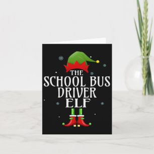 Schulbusfahrer Elf Xmas Matching Family Group C Karte
