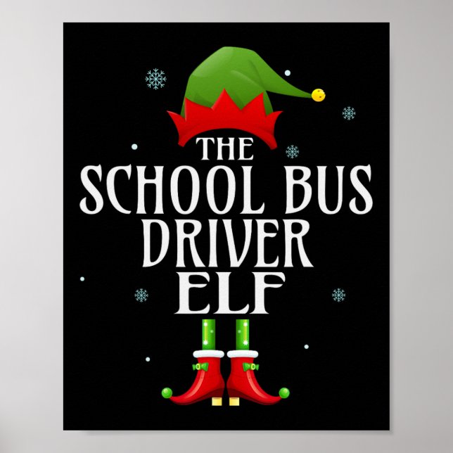 Schulbusfahrer Elf Xmas Matching Family Group C Poster (Vorne)