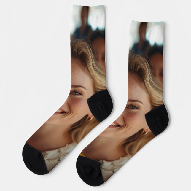 Schulbusfahrer-Foto anpassen Socken (Linkes Detail)