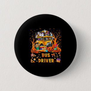 Schulbusfahrer Kürbis-Saison Skelett Herbst Hal Button