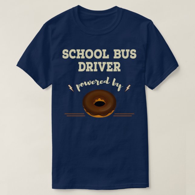 Schulbusfahrer mit Doughnuss T-Shirt (Design vorne)