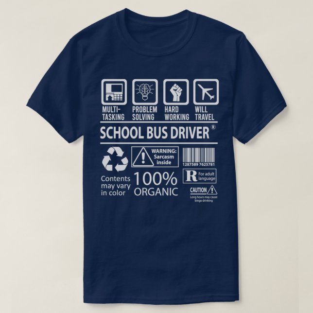 Schulbusfahrer - Multitasking-Jobgeschenk T-Shirt (Design vorne)
