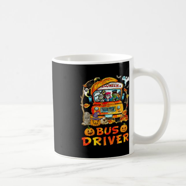 Schulbusfahrer Pumpkin Saison Skeleton Fall Hal Kaffeetasse (Rechts)