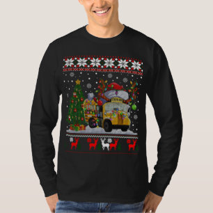 Schulbusfahrer Rentier Weihnachtsmannmütze Ugly Ch T-Shirt