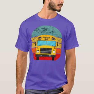 Schulbusfahrer Retro Vintage Sonnenuntergang Schul T-Shirt
