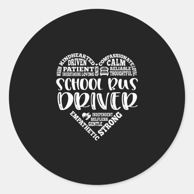 Schulbusfahrer, Schulbusfahrer Runder Aufkleber (Vorderseite)