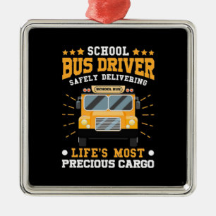 Schulbusfahrer sicher liefern ornament aus metall
