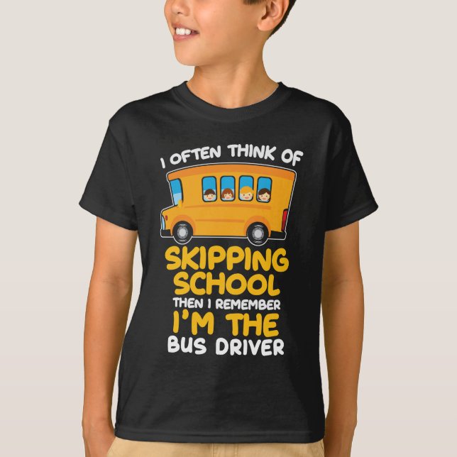 Schulbusfahrer Spaß Geschenk Busfahrer Komiker T-Shirt (Vorderseite)
