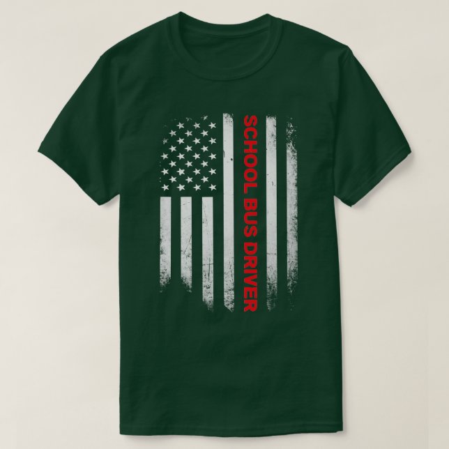 Schulbusfahrer - US-Flag-Shirt T-Shirt (Design vorne)