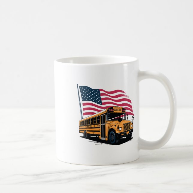 Schulbusfahrer USA-Flagge  Kaffeetasse (Rechts)