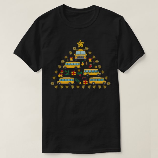 Schulbusfahrer Weihnachtsbaum 1 T-Shirt (Design vorne)