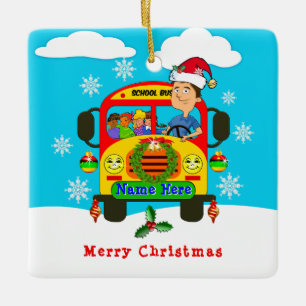 Schulbusfahrer Weihnachtsgeschenke, Busfahrer Keramikornament