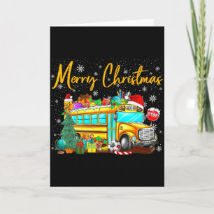 Schulbusfahrer Weihnachtsmann Hut Frohe Weihnachte Karte