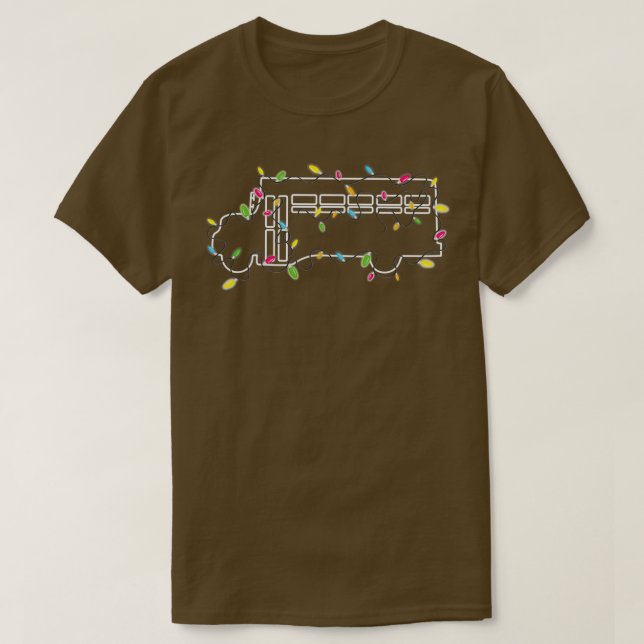 Schulbusfahrer Weihnachtsschmuck Weihnachtslichter T-Shirt (Design vorne)