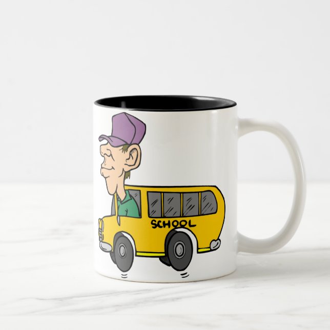 Schulbusfahrer Zweifarbige Tasse (Rechts)
