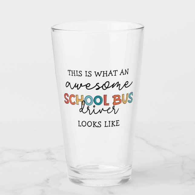 Schulbusfahrerbewertung Funny Gift Glas (Vorderseite)