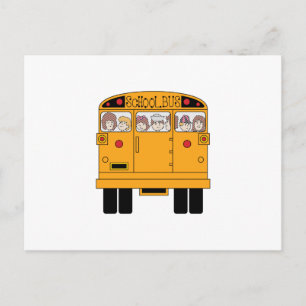 Schulbusrückseite Postkarte
