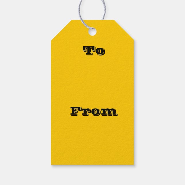 Schulbussicherheit Gelber Herbstfall Farbe Geschenkanhänger (Rückseite)