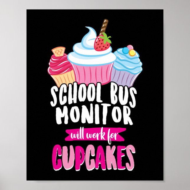 Schulbusüberwachung funktioniert für Kuchen Poster (Vorne)