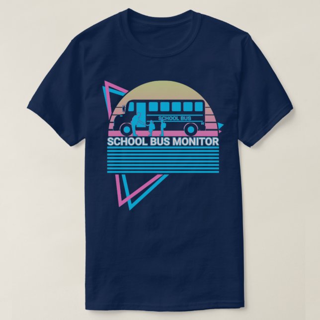 Schulbusüberwachung Retro T-Shirt (Design vorne)