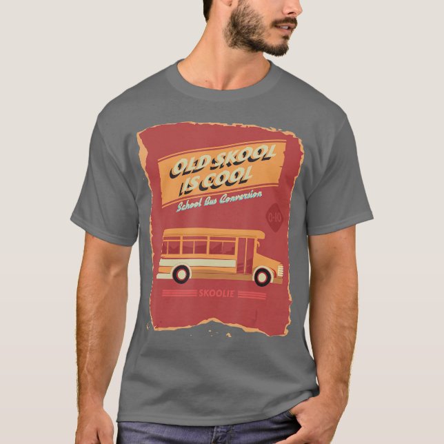 Schulbusumschaltung Vintag Skoolie-Geschenk T-Shirt (Vorderseite)