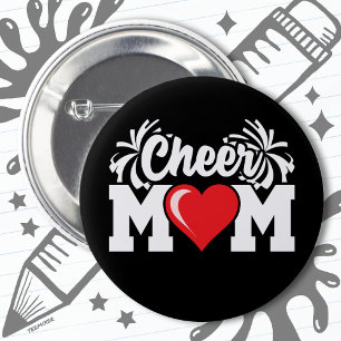 Schulcheerleader Squad Sports Proud Mama Button