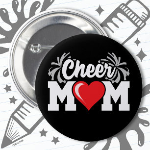 Schulcheerleader Squad Sports Proud Mama Button