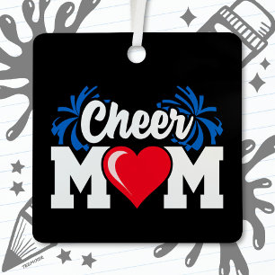 Schulcheerleader Squad Sports Proud Mama Ornament Aus Metall