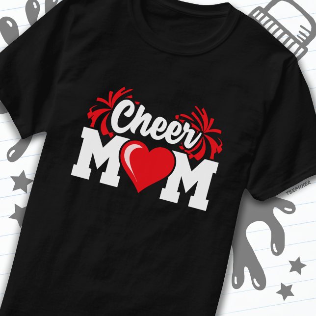 Schulcheerleader Squad Sports Proud Mama T-Shirt (Von Creator hochgeladen)