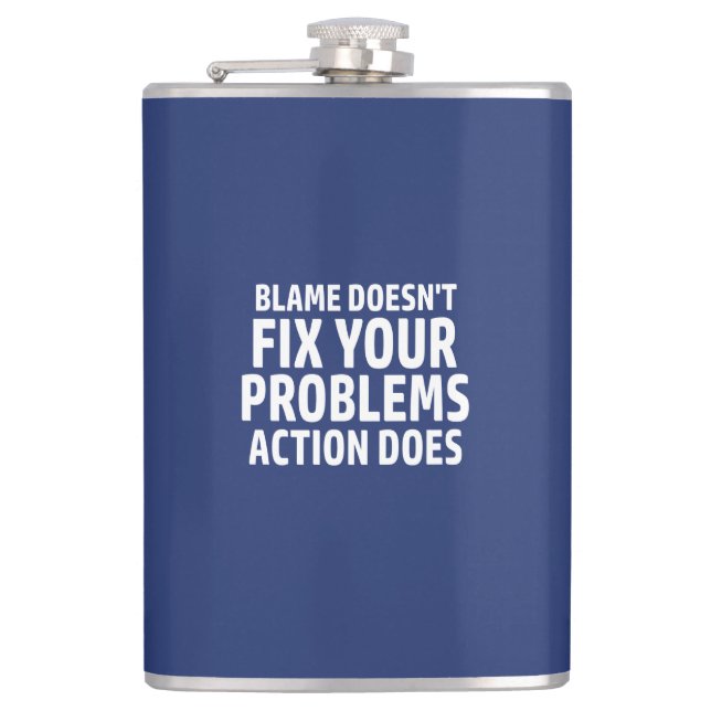 Schuld behebt Ihre Problemaktion nicht Flachmann (Vorderseite)