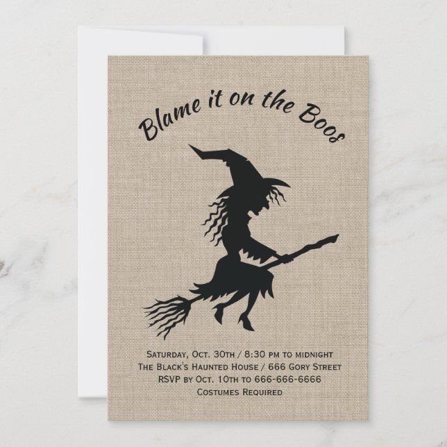 Schuld daran ist das Halloween-Party von Boos Burl Einladung (Vorderseite)