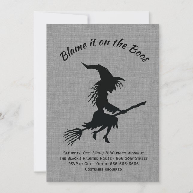 Schuld daran ist das Halloween-Party von Boos Line Einladung (Vorderseite)