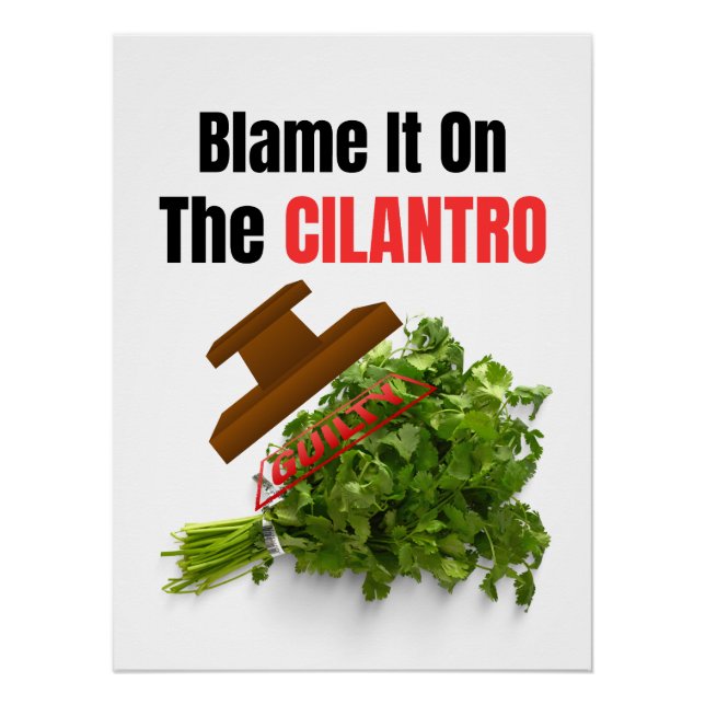 Schuld daran ist der Cilantro - Funny Anti-Cilantr Poster (Vorderseite)