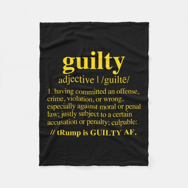 Schuld - Definition der Schuld (gelb) Fleecedecke (Vorderseite)