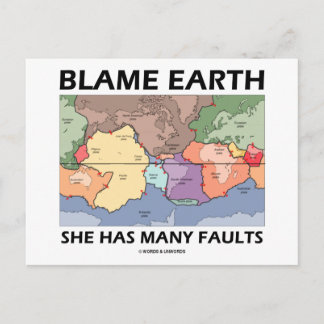 Schuld Earth Sie hat viele Fehler (Plattentektonik Postkarte