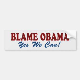Schuld Obama: Ja können wir! Autoaufkleber