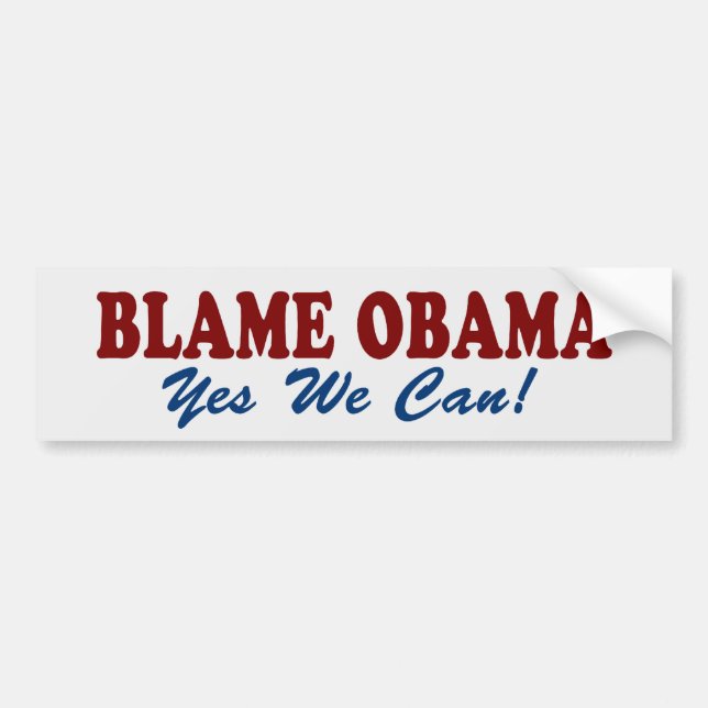 Schuld Obama: Ja können wir! Autoaufkleber (Vorne)