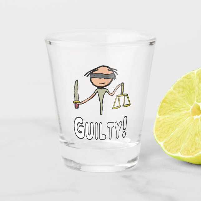 Schuld Schnapsglas (Vorderseite)