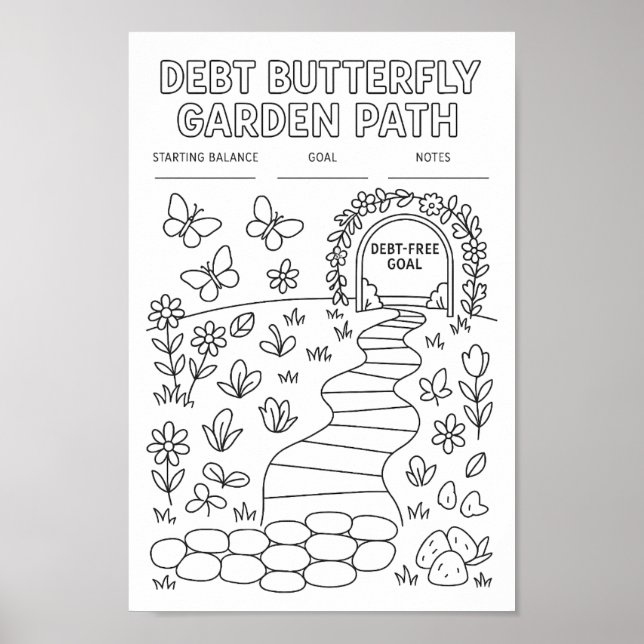 Schulden Butterfly Garden Path Tracker Poster (Vorne)