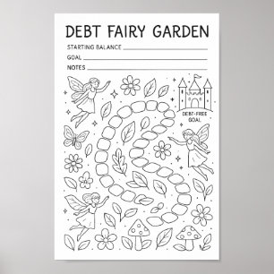 Schulden-Free Journey Fairy Garden Schulden Payoff Poster